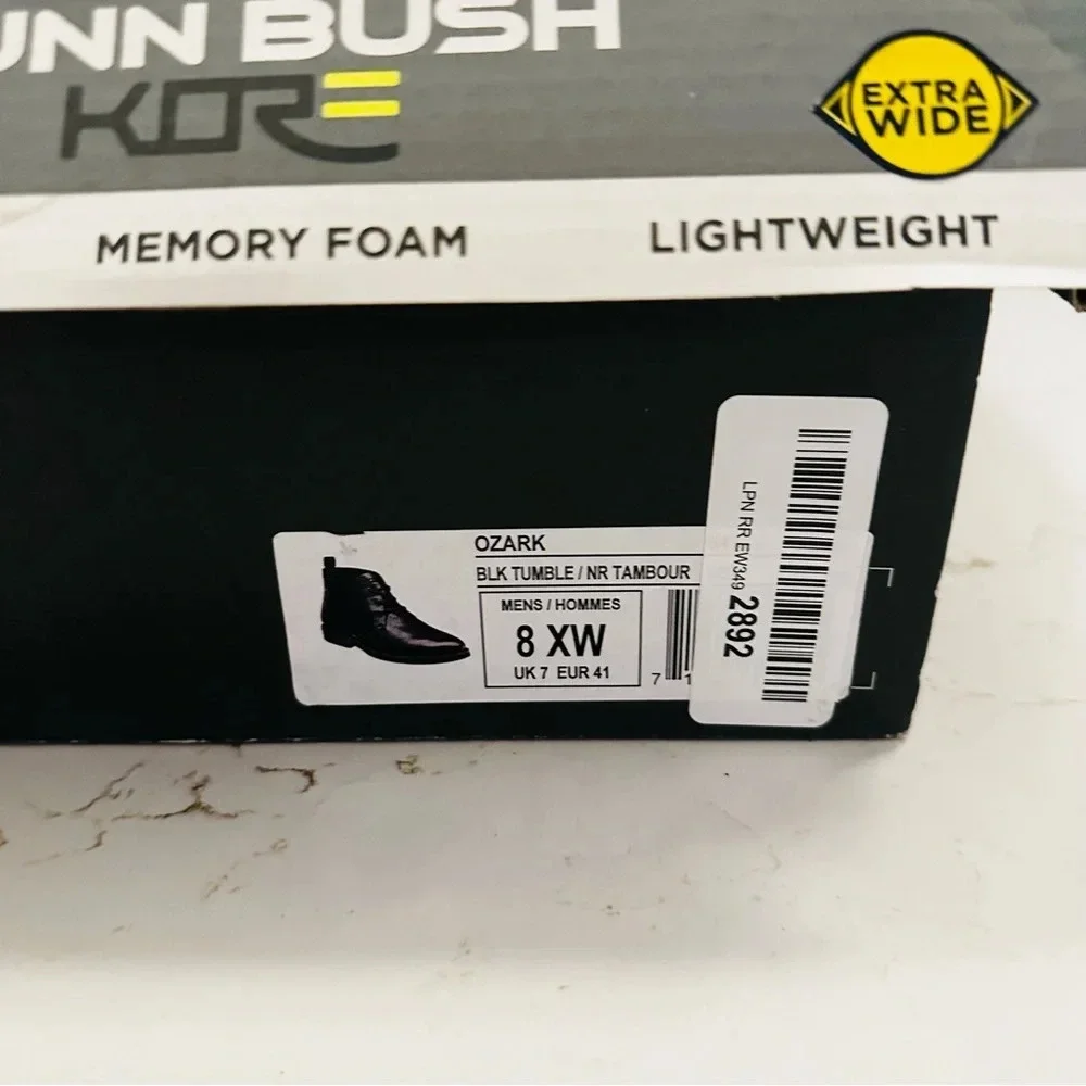 Nunn Bush Ozark Plain Toe Chukka Boot | Black Tumble | 8 Extra Wide
